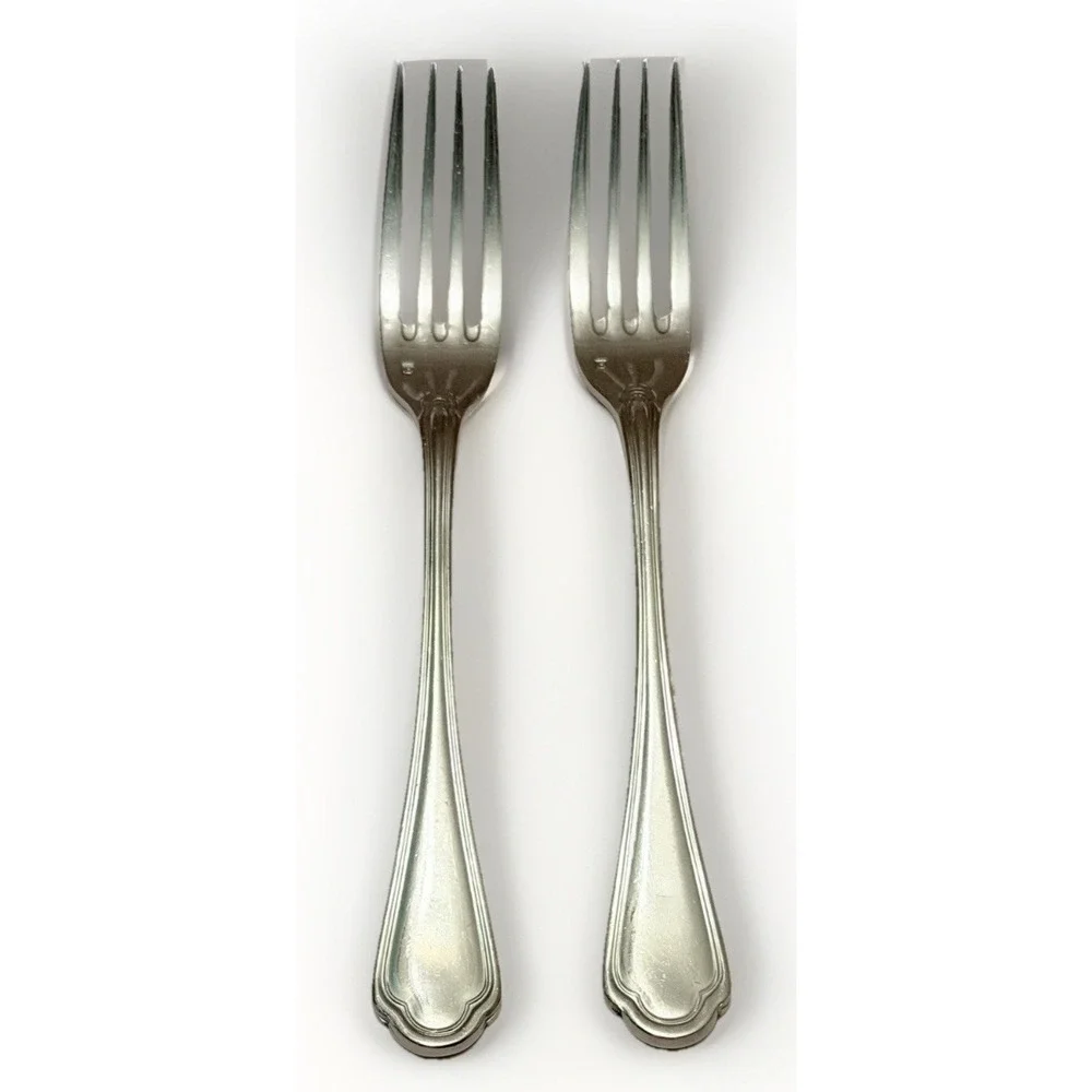 Fortessa Medici Stainless Flatware Dinner Forks 18/10 Fluted Scroll 8
